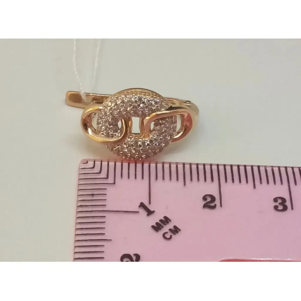 Золоті сережки Столична Ювелірна Фабрика з фіанітами. 110347 - фото 5