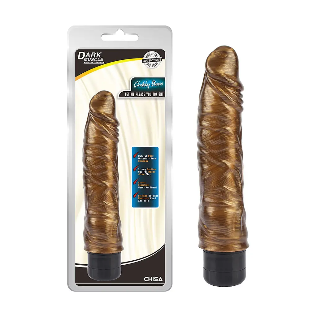 Вибратор DarkMuscle Chubby Beau 21.5 см (золотой) - фото 6