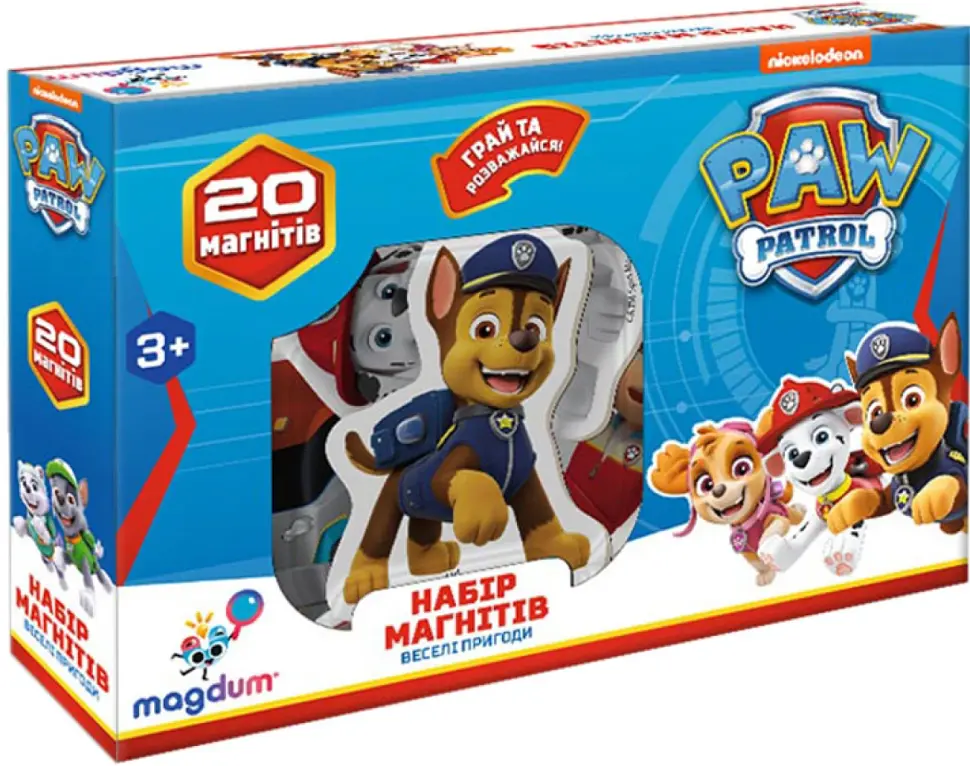 Дитячий набір магнітів Щенячий патруль "Веселі пригоди" Magdum ML4034-01 20 шт - фото 5