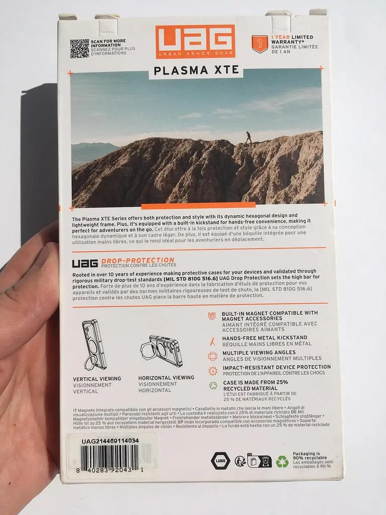 Оригінальний протиударний чохол для Samsung Galaxy S25 UAG Plasma XTE MagSafe Black 214469114097 (S931) з підставкою - фото 3