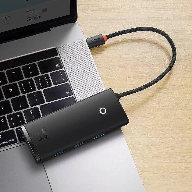 Usb-хаб Baseus Lite Series 5-Port Type-C Hub Docking Station (Type-C to HDMI+Usb3.0x3+PD) Чорний - фото 3