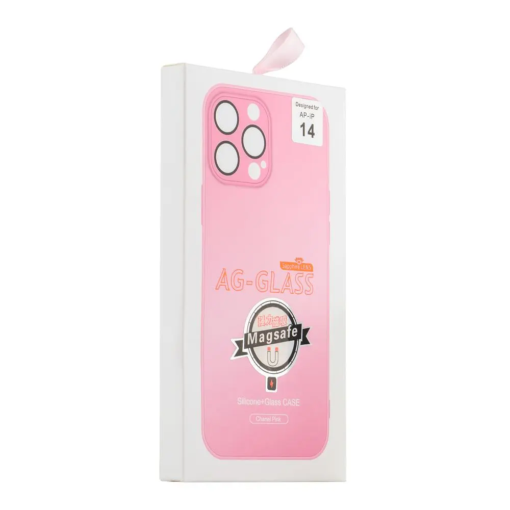 Чохол-накладка Matte скляний матовий із захистом камери AG-Glass Apple iPhone 14 Pink - фото 3
