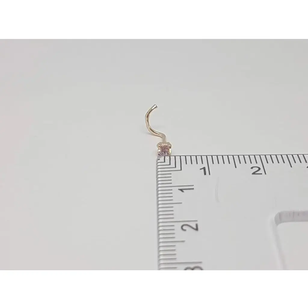 Золотая серьга-пирсинг в нос Dear с фианитом. 1017.1 - фото 4