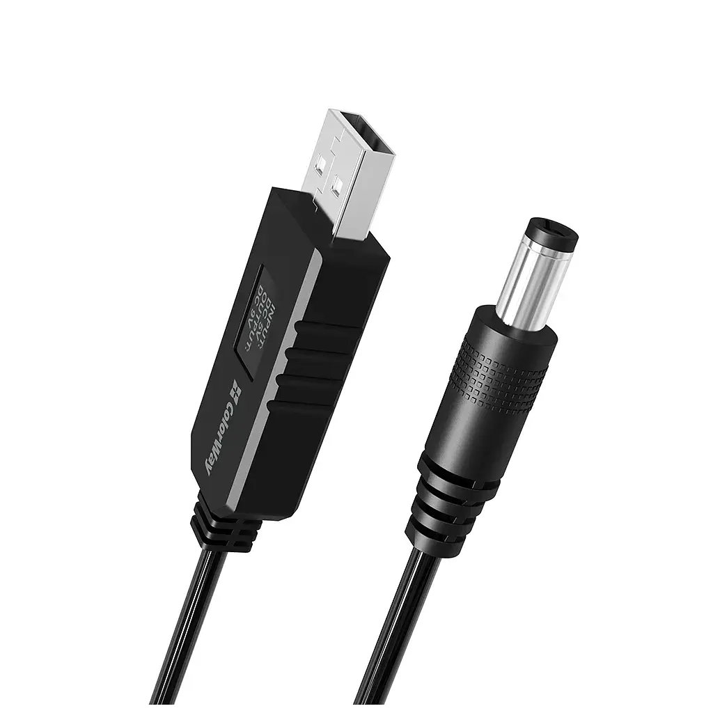 Кабель живлення USB to DC 5.5x2.5mm 9V 1.0m black ColorWay (CW-CBUD066-BK) - фото 4