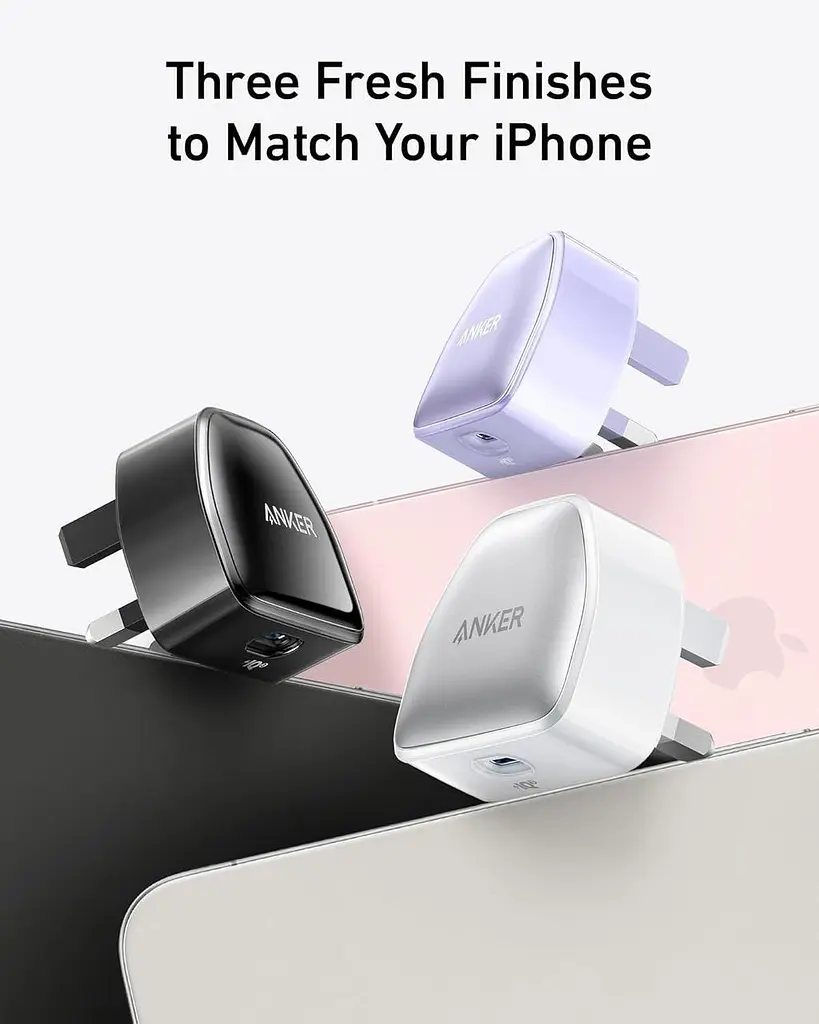 Швидкий зарядний адаптер Anker 511 Nano Pro 20W USB-C, англійська вилка з перехідником - фото 3