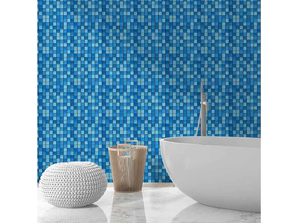 Мозаїка з декоративного скла STICKER WALL 298*298*4,5мм Блакитна SW-00002354 - фото 6