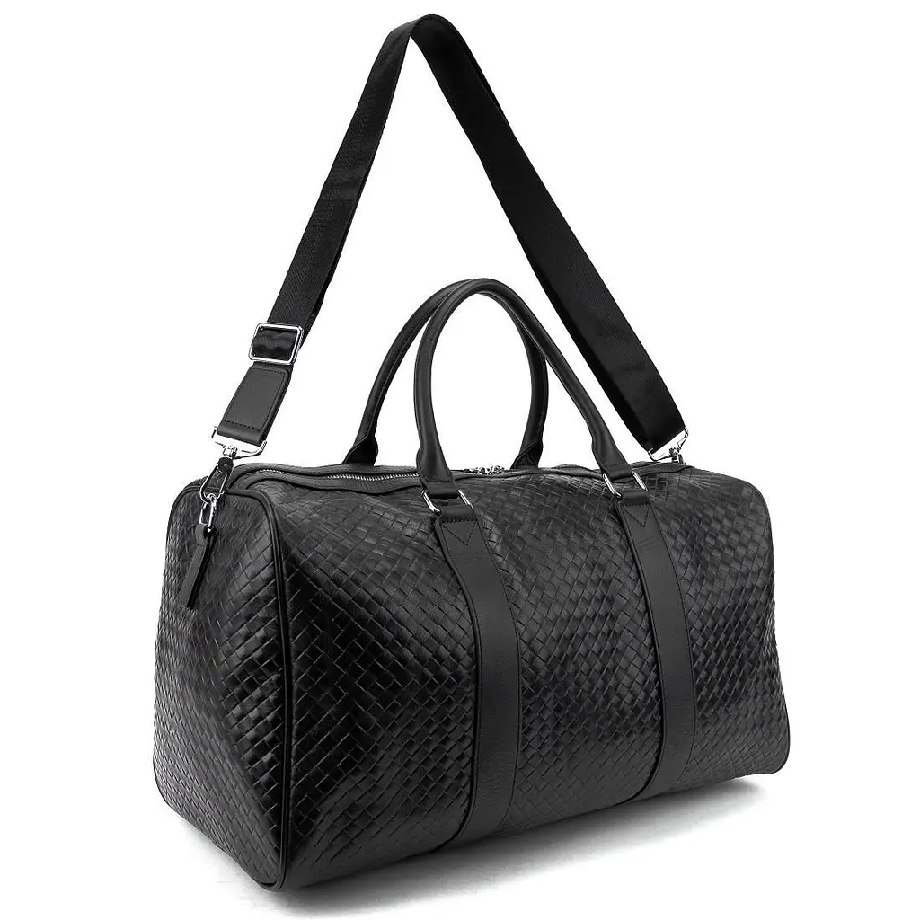 Дорожня шкіряна сумка TIDING BAG A25F-8957-9A чорна - фото 6