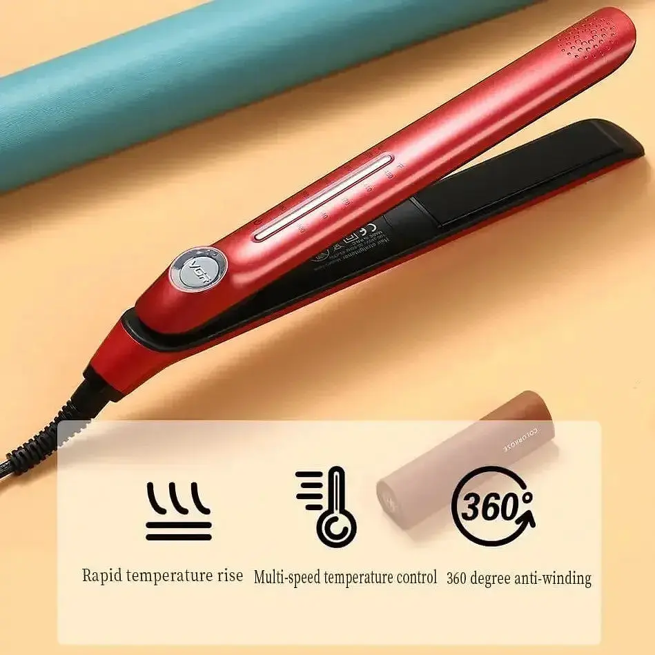 Професійна плойка щипці стайлер з керамічним покриттям VGR V-566R 45Вт Червоний - фото 3