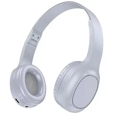Наушники беспроводные накладные Bluetooth Hoco W46 Light blue gray - фото 2
