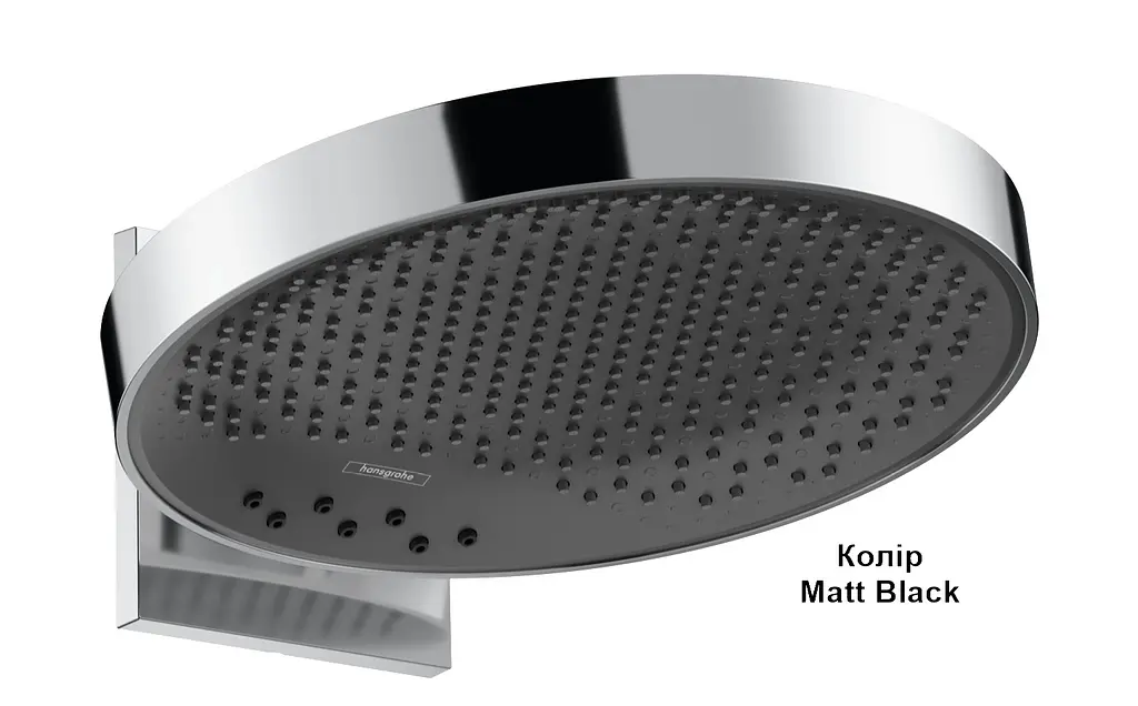Верхній душ Hansgrohe Rainfinity 360 3jet з тримачем Matt Black 26234670, Чорний матовий - фото 2