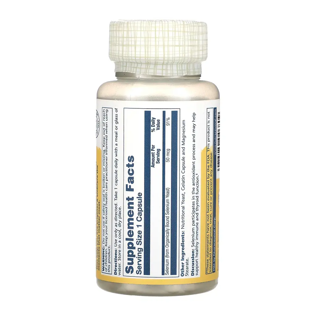 Селен Selenium 50mcg - 100 caps - фото 2