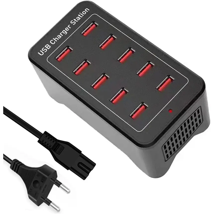 Зарядная станция ILEPO многопортовая на 10 USB портов 50 Вт / сетевое мультизарядное устройство (19011) - фото 3