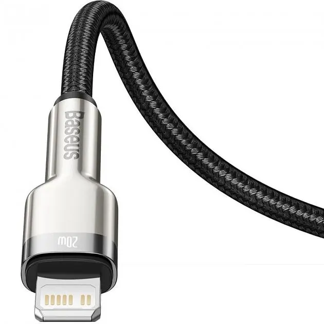 Кабель Baseus Cafule Metal USB-C to Lightning PD 20W 1m (CATLJK-A01) Black [54143] - фото 3