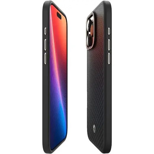 Карбоновий чохол Spigen Enzo Aramid Black Natural для iPhone 16 Pro (ACS08508) - фото 3