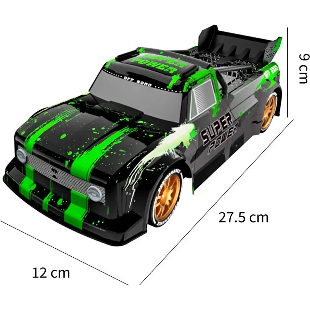 Машинка на радіокеруванні JJRC Q123 Off-Road Truck Drifting Car Black/Green [102355] - фото 2