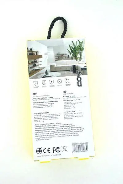 МЗП 4you A40 (18W, Fast Charger QC 3.0, 5V/3A, 9V/12V-1.5A, 1USB) black/white - фото 3
