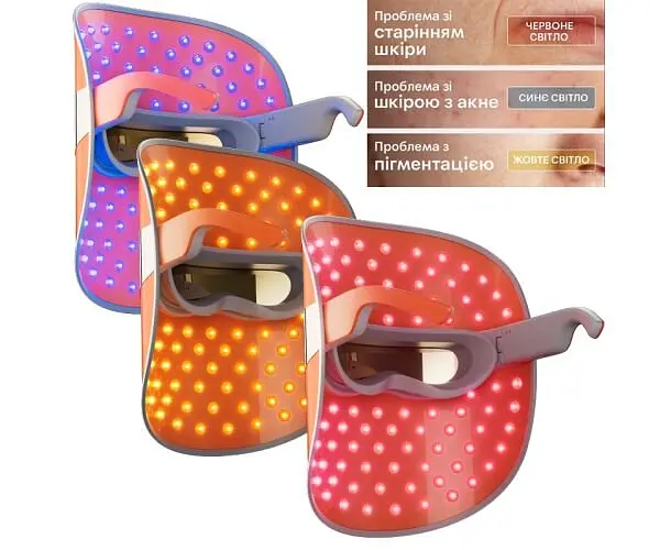 TOUCHBeauty TB-2386, Косметологічна LED-маска зі світлодіодною терапією для догляду за шкірою обличчя Тач Б'юті, помаранчева - фото 4