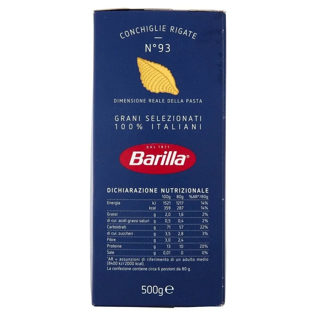 Макаронні вироби Barilla Conchiglie Rigate №93 500 г - фото 5
