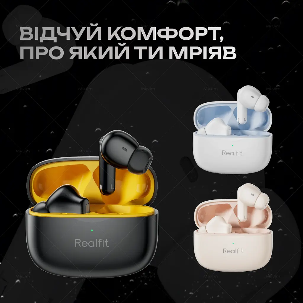 Бездротові навушники Realfit F3 Black - фото 7