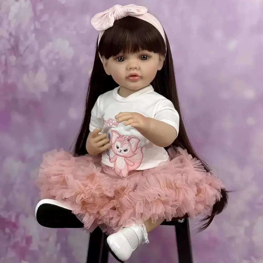 Реалістична Кукла Реборн 55 см повністю вінілова Doll Reborn Baby К0100209 - фото 3