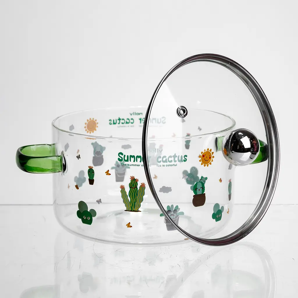 Каструля з боросилікатного скла Summer Cactus 1.8 л Yiwu HP-GP-37 - фото 3