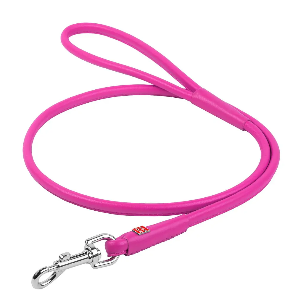 Повідець для собак шкіряний Waudog Glamour круглий XS Д 4 мм Дл 183 см (4820152568700) - фото 1