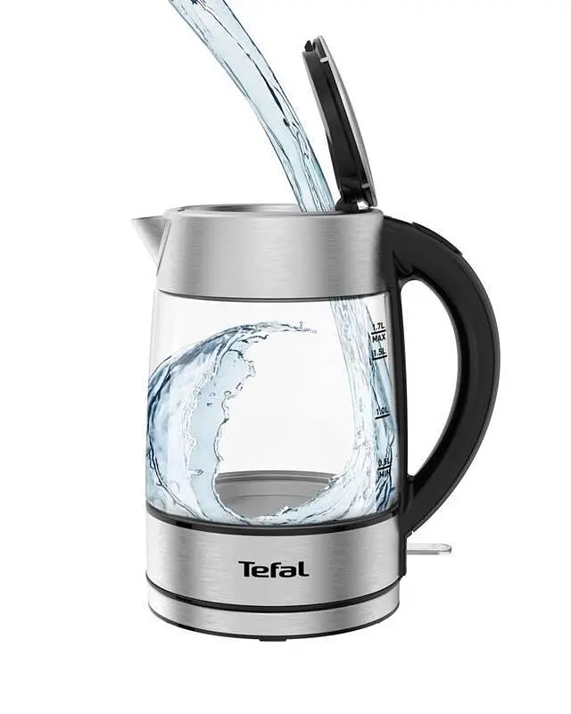 Чайник TEFAL Glass KI772D38, 1.7л, 2200W, сріблясто-чорний - фото 5