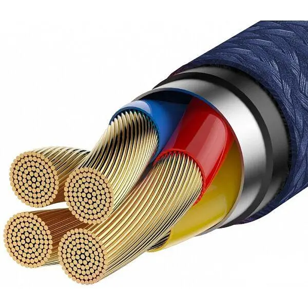 Кабель Baseus Cafule HW Quick Charging Cable USB to Type-C 40W 1m CATKLF-PV3 Blue-Gold - фото 3
