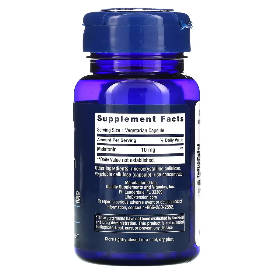 Натуральна добавка Life Extension Melatonin 10 mg, 60 вегакапсул - фото 2