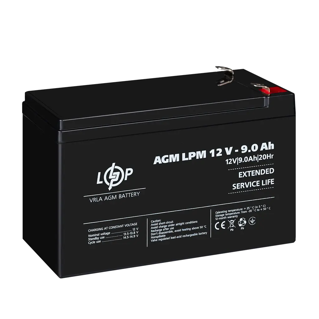 Акумулятор AGM LPM 12V - 9 Ah - фото 4