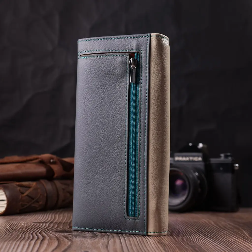Практичний гаманець для стильних жінок із натуральної шкіри ST Leather 22519 різнокольоровий - фото 9