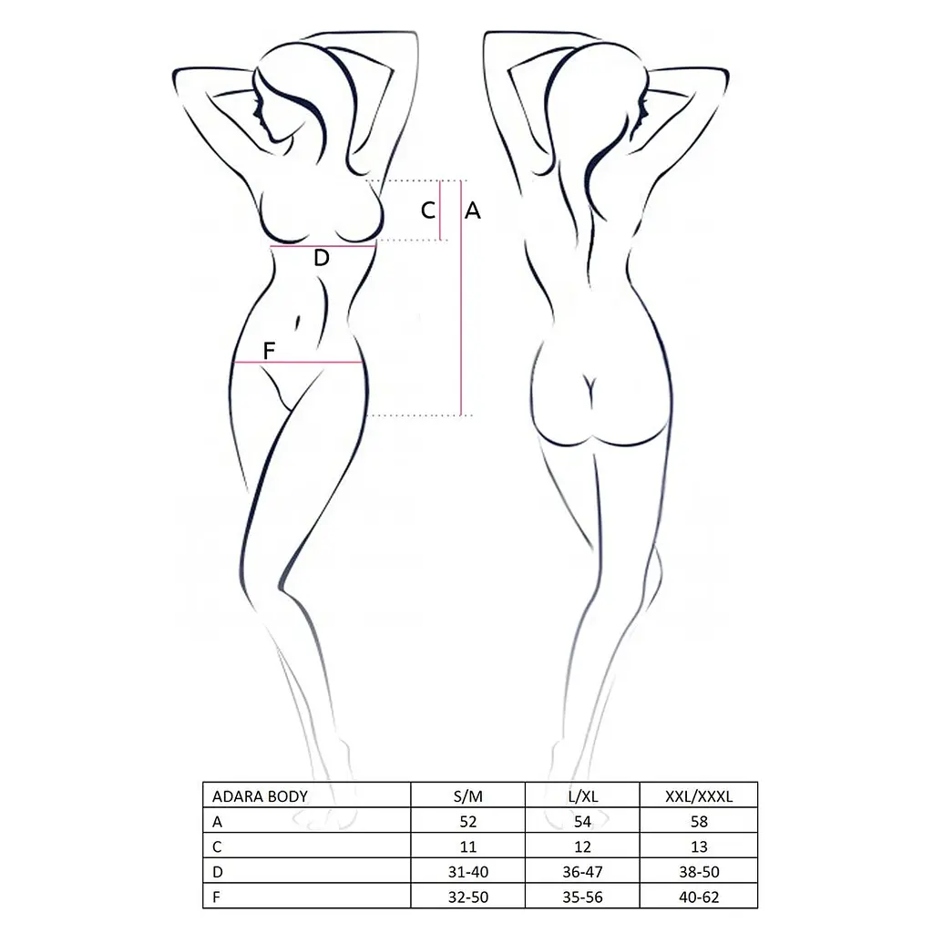 Боді монокіні Passion ADARA BODY XXL/XXXL, black - фото 2