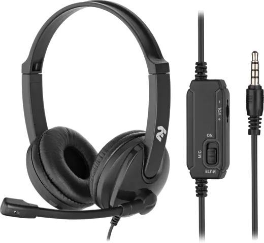 Гарнітура ПК стерео On-ear 2E CH12 mini-jack, omni-mic, 1.2 м, чорний
