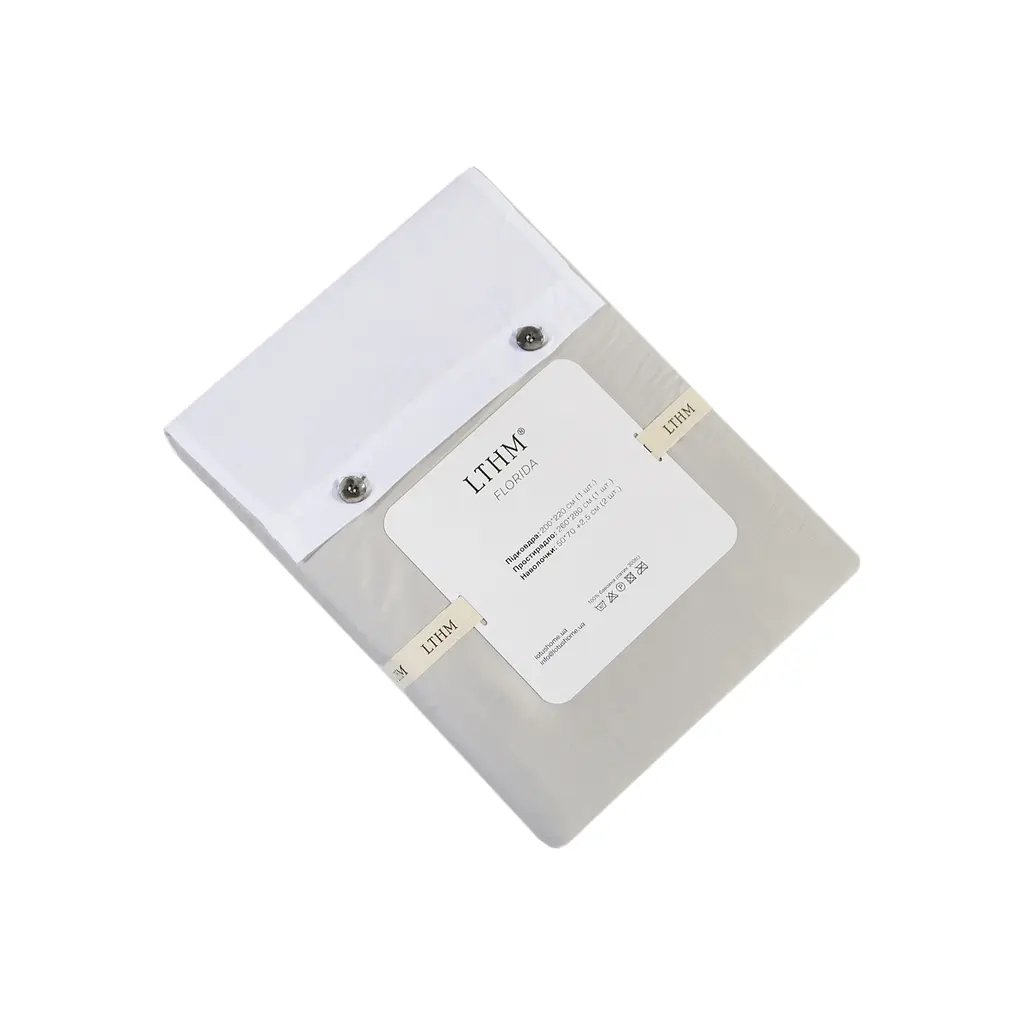 Постельное белье сатин premium 300ТС Lotus Home - Florida серый евро - фото 7