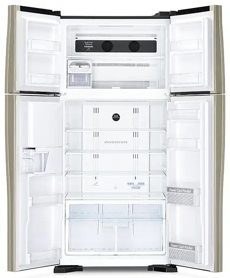 Холодильник з верхньою морозильною камерою Hitachi R-W720FPUC1XGBK чорний скло (R-W720FPUC1XGBK) - фото 3