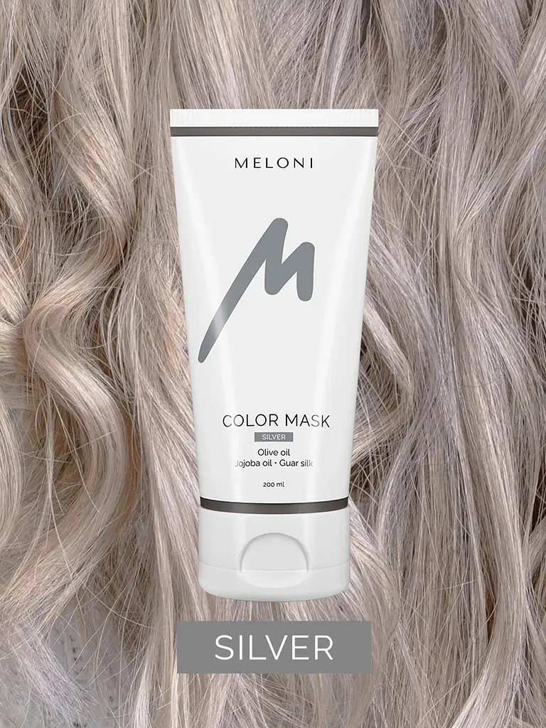Тонуюча маска для волосся Попелястий Color Mask Silver Meloni 200 мл - фото 4
