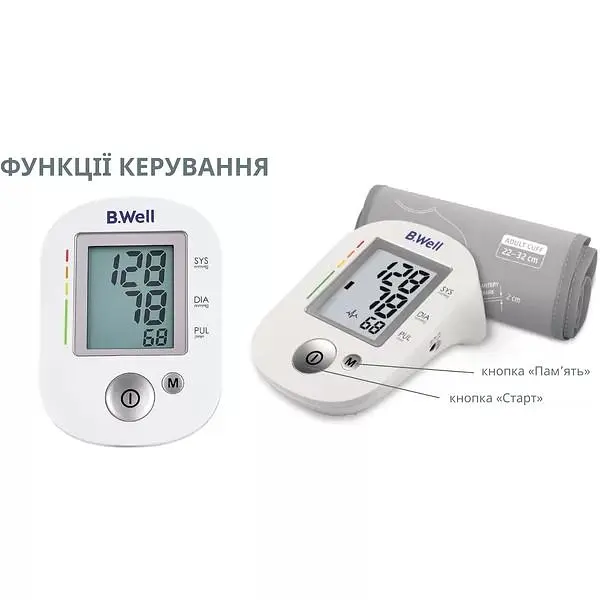 Автоматичний тонометр PRO-35 (манжета M-L з адаптером) B.Well - фото 5