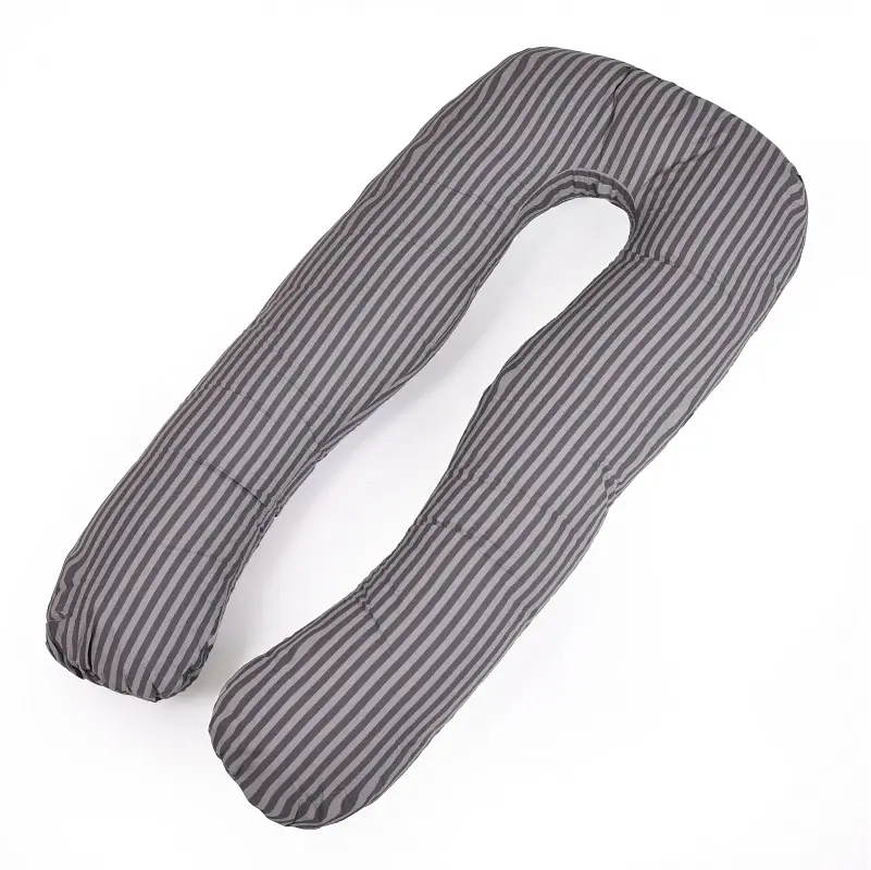 Подушка для вагітних та відпочинку MirSon U-подібна №5030 Color Line Stripe Gray 140х75х20 см сіра (2200010969917) - фото 2