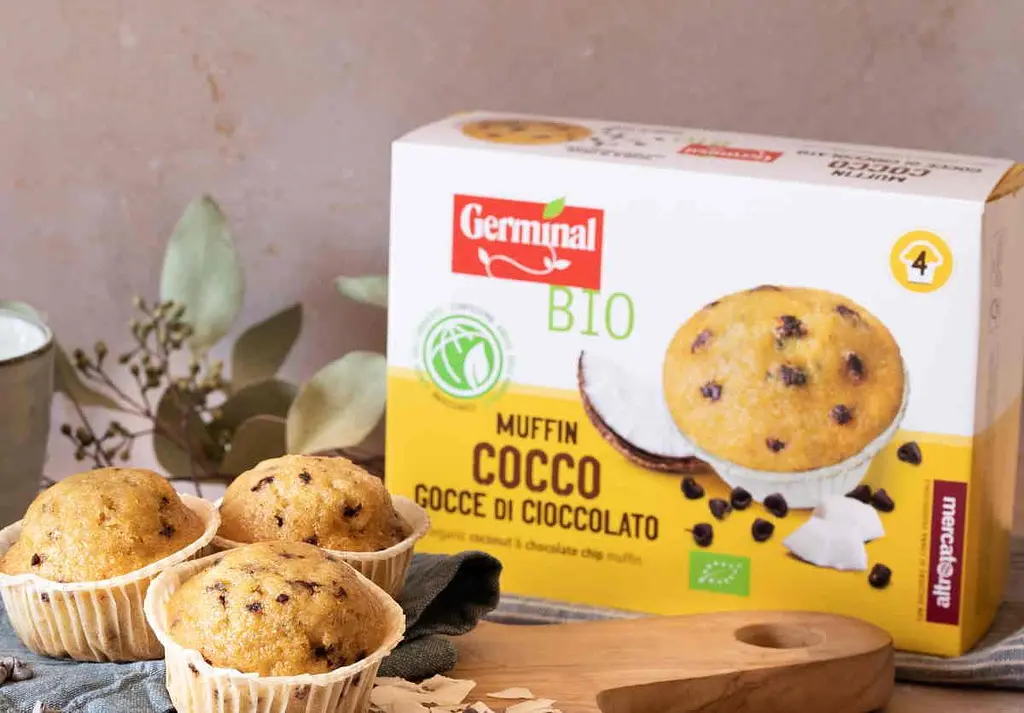 Мафіни Germinal Bio Muffin Cocco Gocce di Cioccolato 4 x 40г. - фото 2