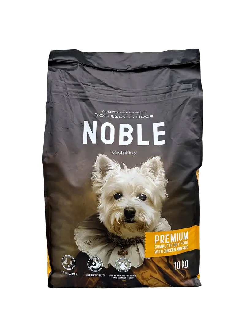 Сухий корм для дорослих собак маленьких порід Noble Dog Premium 10 кг з куркою і рисом