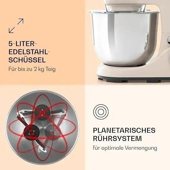 Кухонний комбайн тістоміс Klarstein Bella Pico 2G (10034514) - фото 4