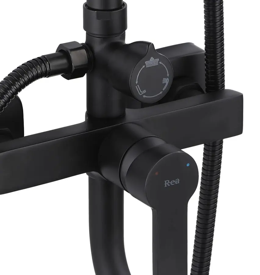 Душевая система Rea Argus black с изливом REA-P2389, Черный матовый - фото 5