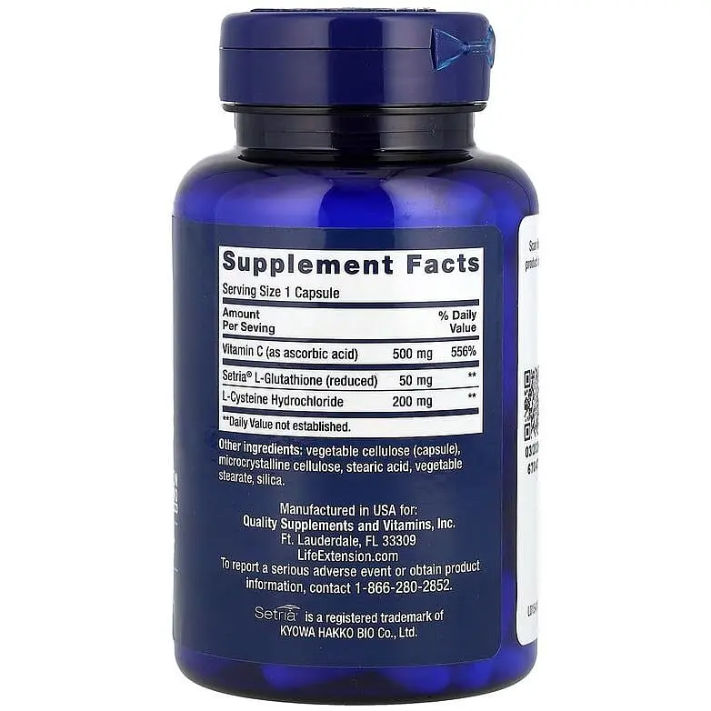 Антиоксидантний комплекс Life Extension Glutathione, Cysteine & C 100 капсул - фото 2