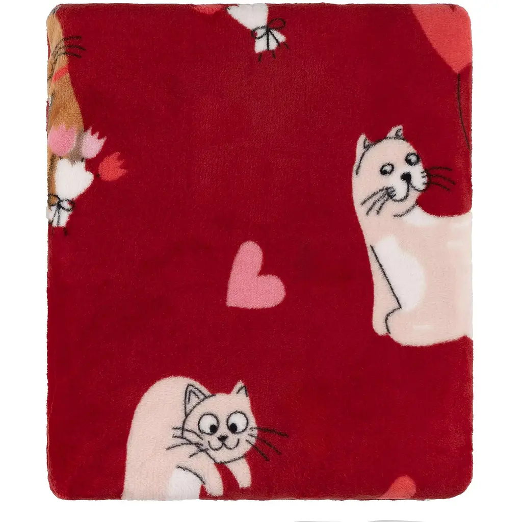 Плед Ardesto Flannel 160 x 200 см котики с сердечками (ART0124PB) - фото 3