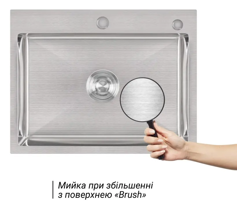 Кухонна мийка Lidz H5845 Brush 3.0 / 1.0 мм (LIDZH5845BRU3010) - фото 2