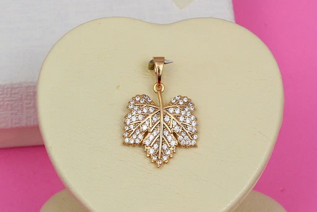 Кулон Xuping Jewelry Кленовий листочок 2,2 мм золотистий - фото 2