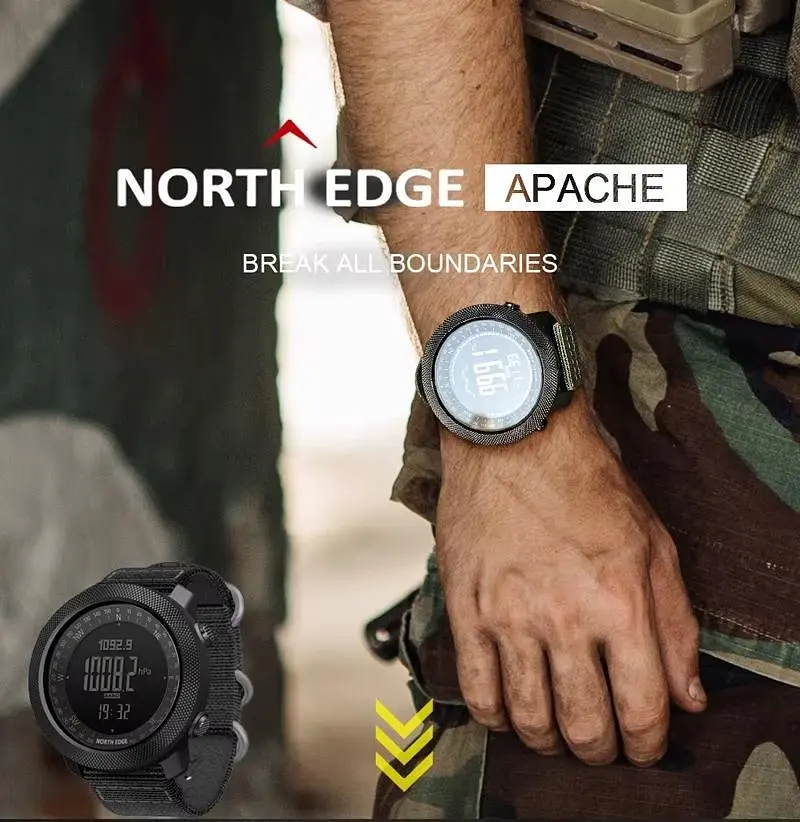 Тактичний військовий годинник North Edge чоловічий чорний - фото 7