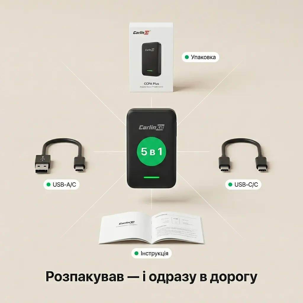 Адаптер CarlinKit CCPA Plus — додає CarPlay та Android Auto на будь-яку Android-магнітолу - фото 8