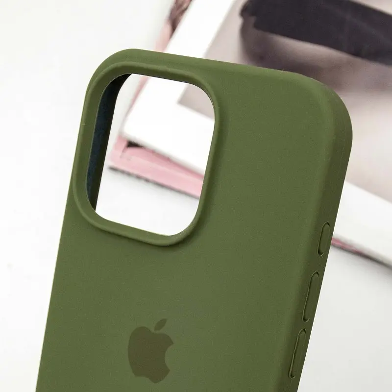 Чехол Epik Silicone Case Full Protective (AA) для Apple iPhone 13 Pro (6.1) Зеленый / Dark Olive - фото 4