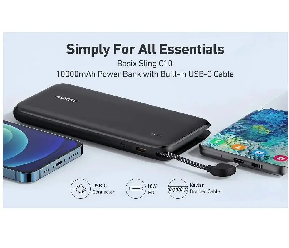 Повербанк Powerbank Aukey PBN73C 10000mAh In Out Type-C Black - фото 2